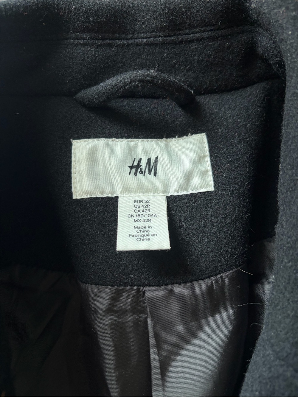 H&M David Beckham Collection Black Wool Blend Long Coat - Picture 4 of 5